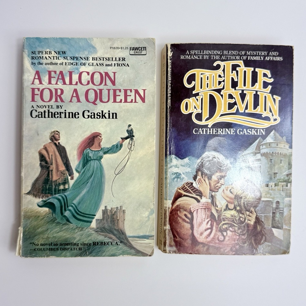 Catherine Gaskin Vintage Romantic Suspense 2 Paperback Lot Falcon Devlin 1st PB